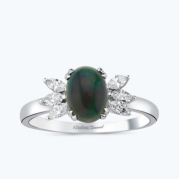 0.28 Karat Pırlanta Kuvars Markiz Yüzük