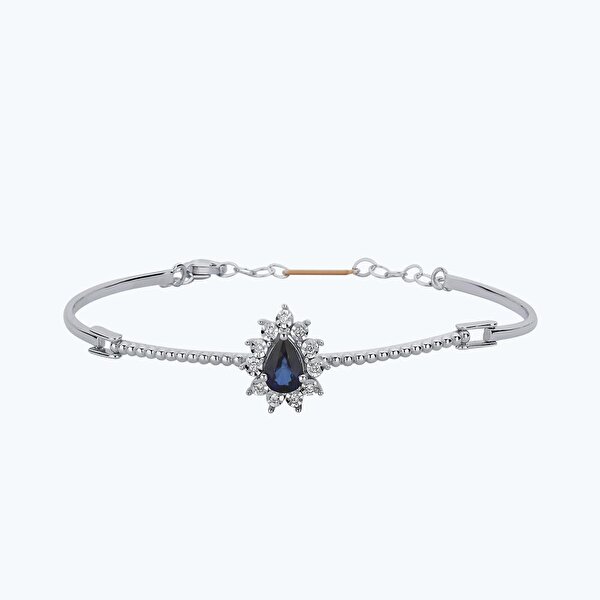 1.07 Karat Pırlanta Safir Damla Bileklik