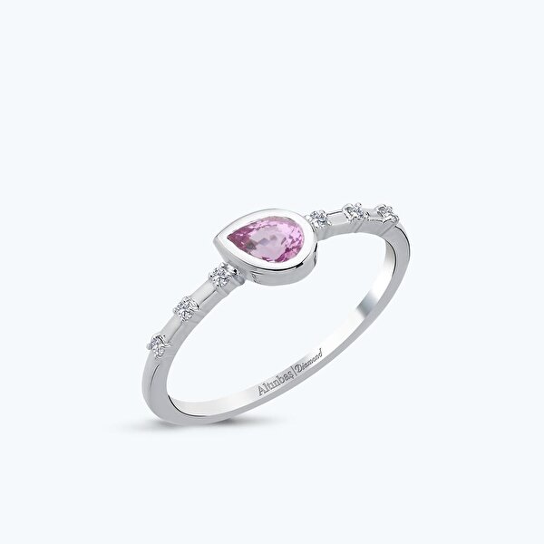 Pırlanta Safir Damla Yüzük