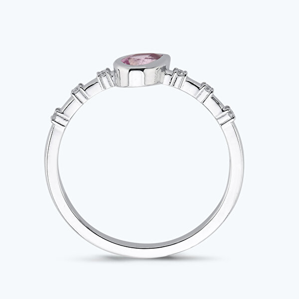 Pırlanta Safir Damla Yüzük