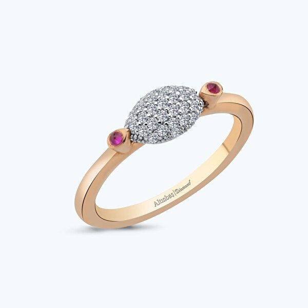 0.29 Karat Pırlanta Safir Yüzük