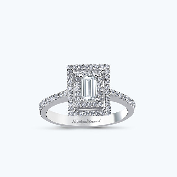 0.80 Karat Pırlanta Baget Yüzük