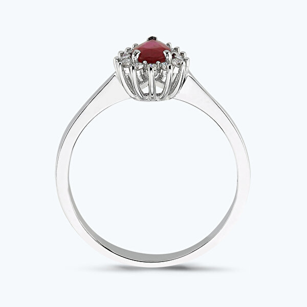 0.51 Karat Pırlanta Yakut Damla Yüzük