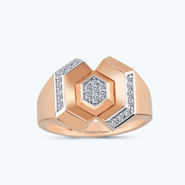 0.21 Karat Pırlanta Altıgen Yüzük