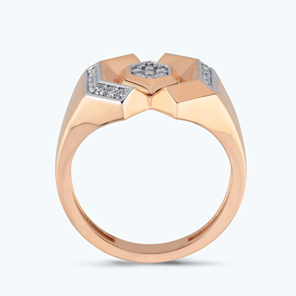 0.21 Karat Pırlanta Altıgen Yüzük