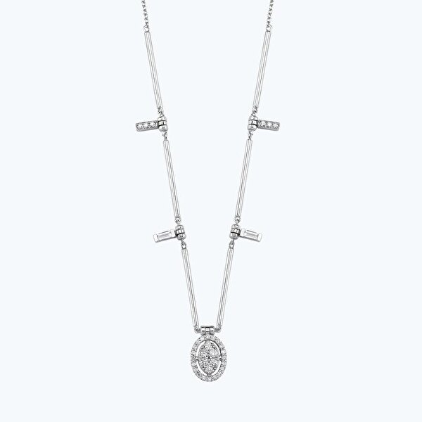 0.27 Karat Pırlanta Baget Kolye