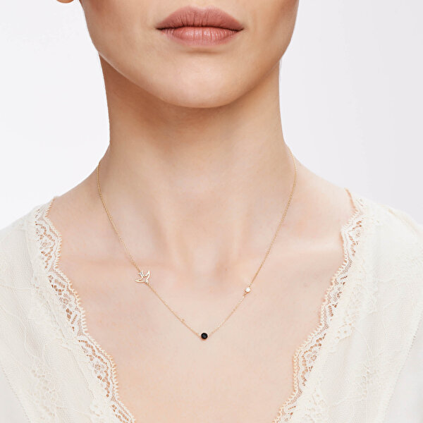 0.02 Karat Pırlanta Kırlangıç Kolye