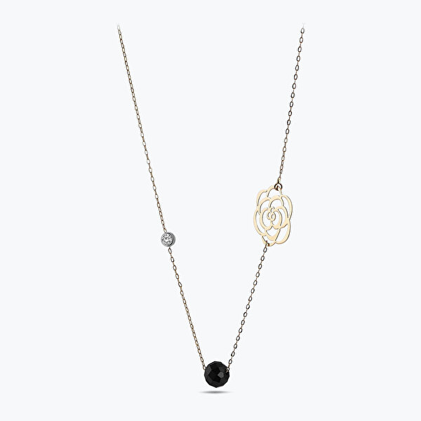 0.02 Karat Pırlanta Gül Kolye