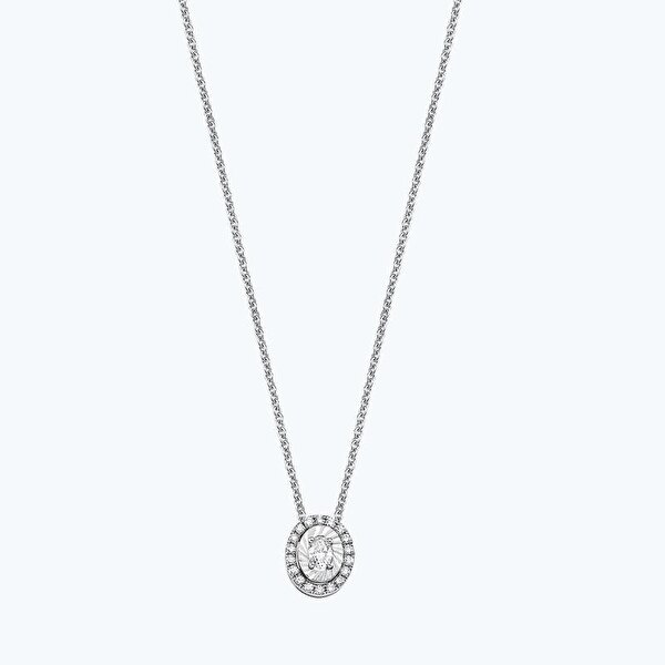0.13 Karat Pırlanta Oval Kolye