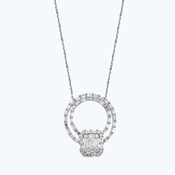 0.96 Karat Pırlanta Baget Kolye