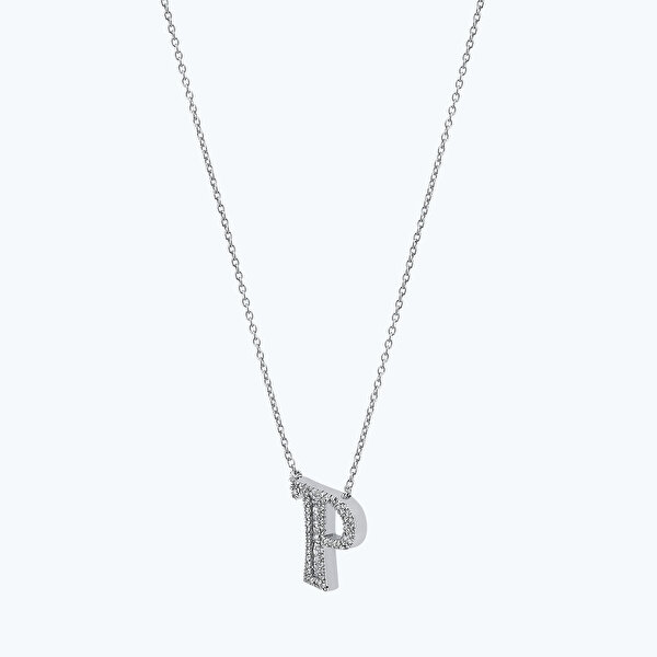 0.29 Karat Pırlanta P Harfi Kolye