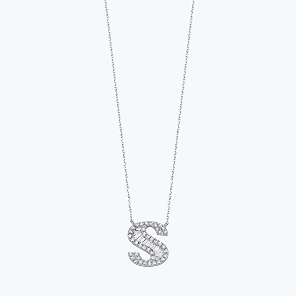 0.22 Karat Pırlanta S Harfi Kolye