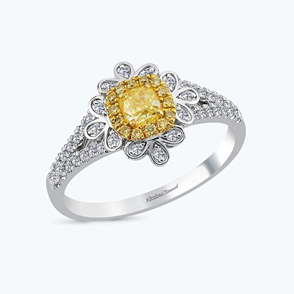 0.61 Karat Pırlanta Çiçek Yüzük