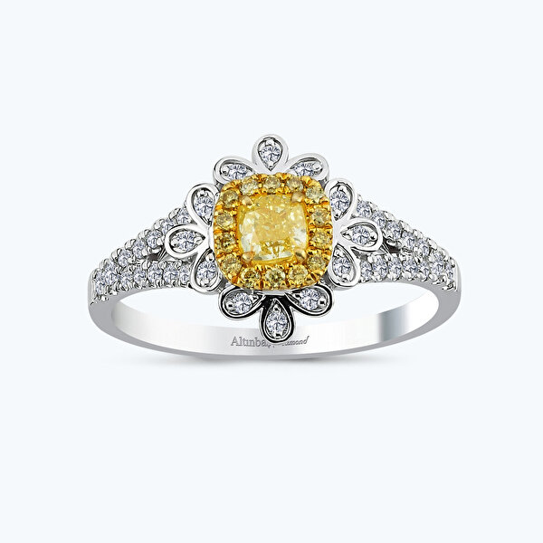 0.61 Karat Pırlanta Çiçek Yüzük