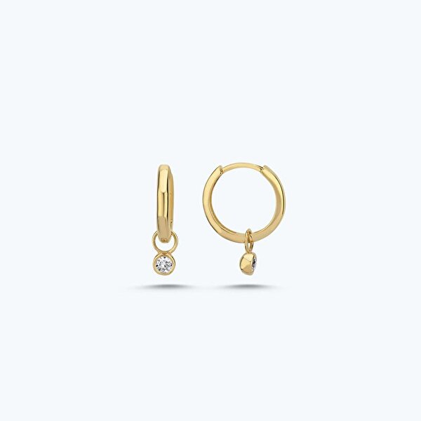 0.12 Karat Pırlanta Tektaş Küpe