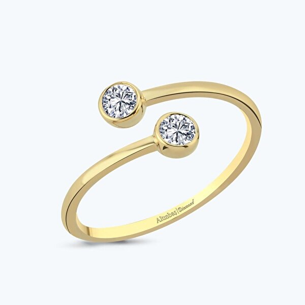0.25 Karat Pırlanta Çift Taş Yüzük
