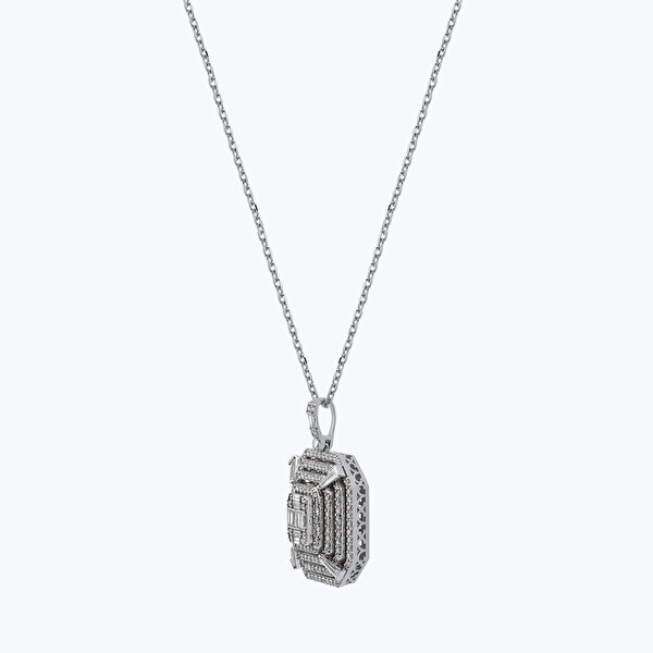 1.18 Karat Pırlanta Baget Kolye