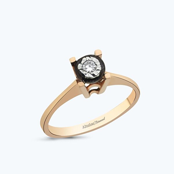 0.04 Karat Elmas Tektaş Yüzük