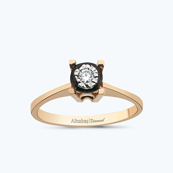 0.04 Karat Elmas Tektaş Yüzük