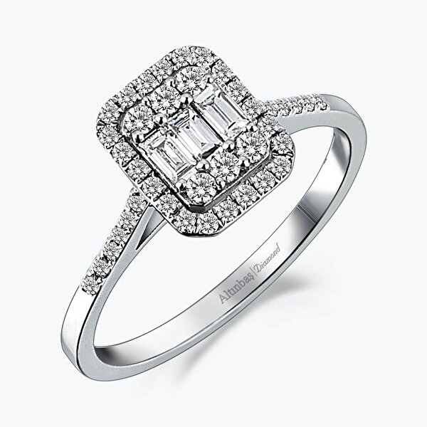 0.44 Karat Pırlanta Baget Yüzük