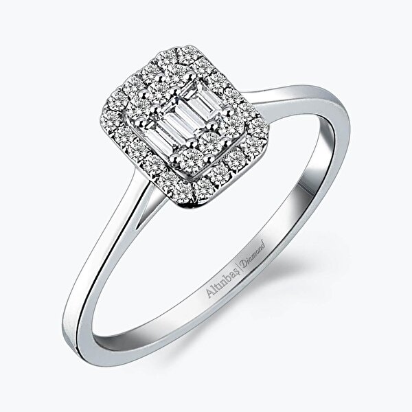 0.23 Karat Pırlanta Baget Yüzük