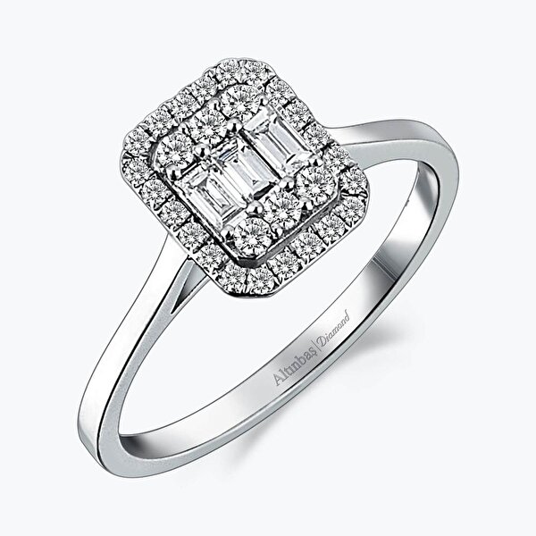 0.34 Karat Pırlanta Baget Yüzük