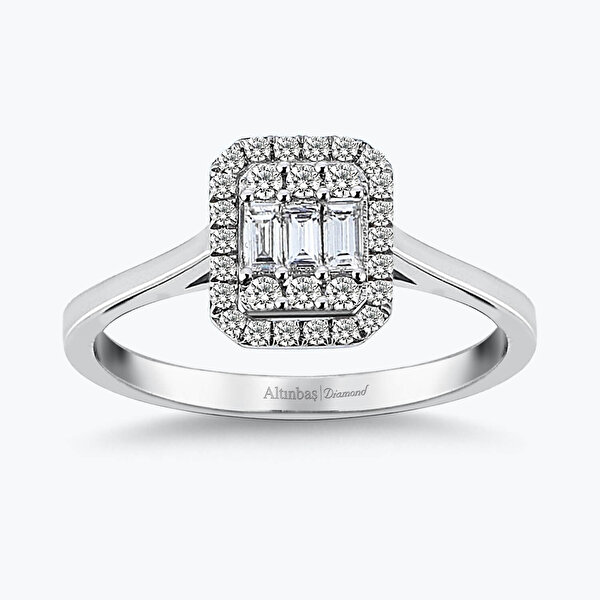 0.34 Karat Pırlanta Baget Yüzük