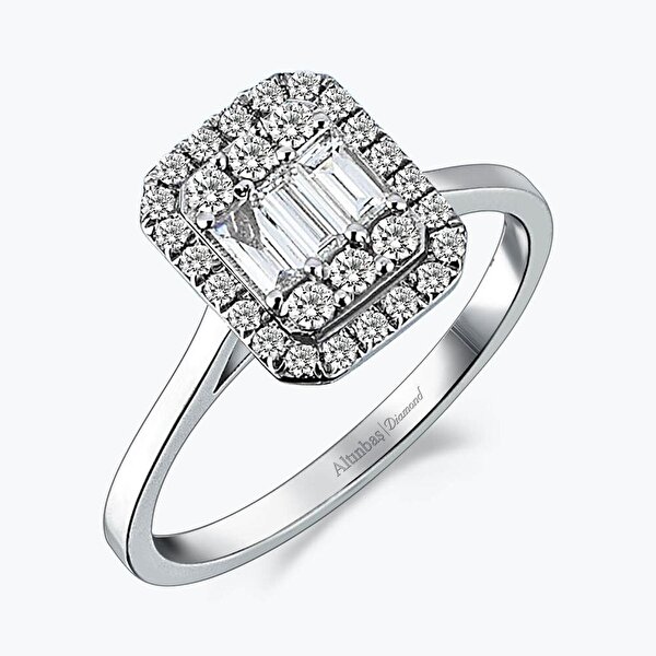 0.43 Karat Pırlanta Baget Yüzük