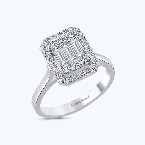 0.77 Karat Pırlanta Baget Yüzük