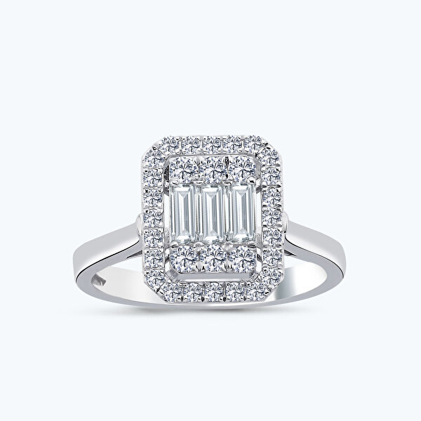 0.77 Karat Pırlanta Baget Yüzük