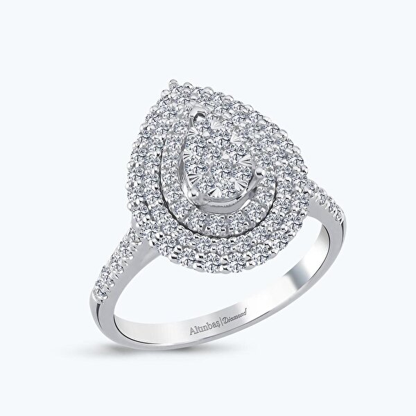 0.74 Karat Pırlanta Damla Yüzük