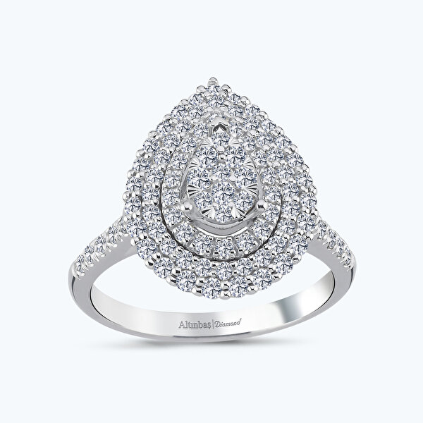 0.74 Karat Pırlanta Damla Yüzük