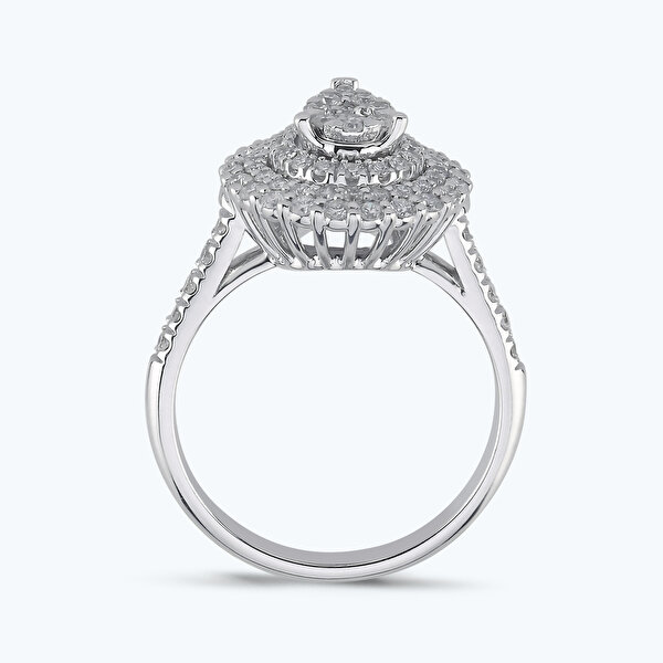 0.74 Karat Pırlanta Damla Yüzük