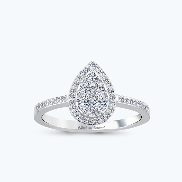 0.41 Karat Pırlanta Damla Yüzük