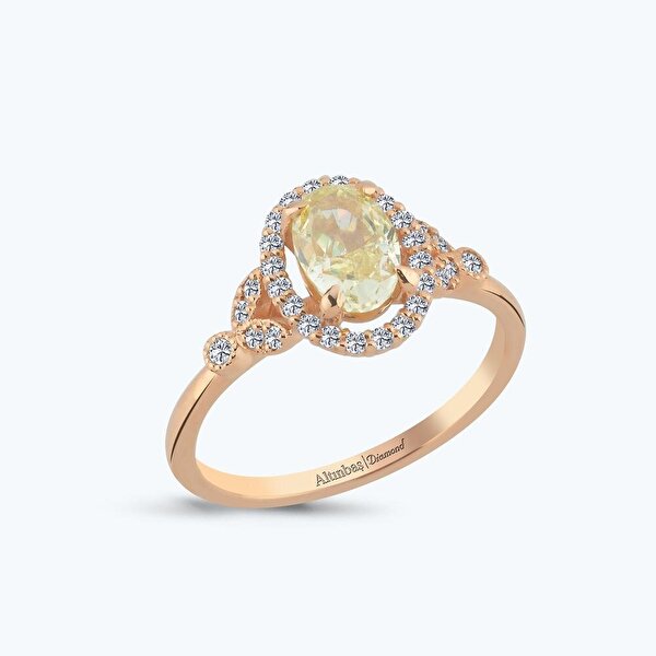 0.18 Karat Pırlanta Vintage Oval Yüzük