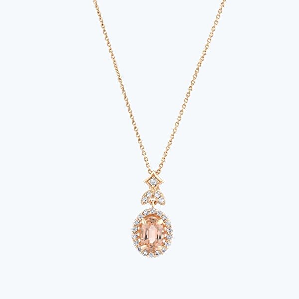 Pırlanta Vintage Oval Kolye