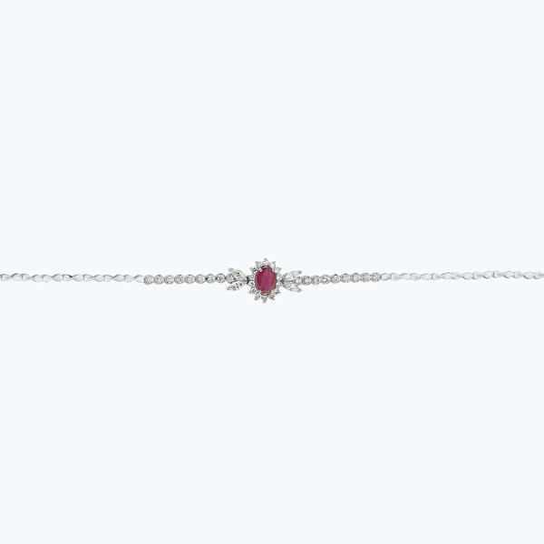 0.95 Karat Pırlanta Yakut Oval Bileklik