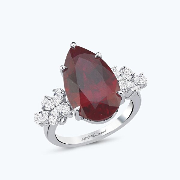 Pırlanta Yakut Damla Yüzük