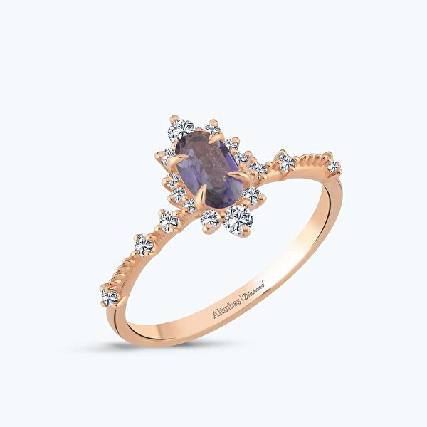 0.20 Karat Pırlanta Topaz Oval Yüzük