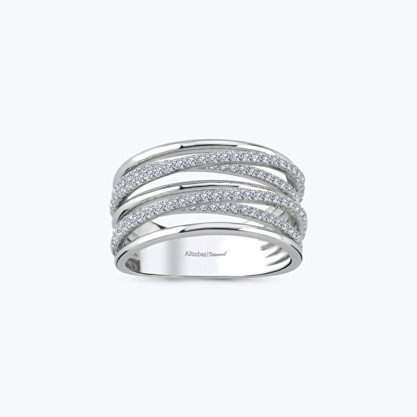 0.60 Karat Pırlanta Sıra Taşlı Yüzük