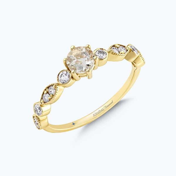 Pırlanta Topaz Vintage Yüzük