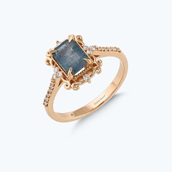 Pırlanta Topaz Emerald Kesim Yüzük