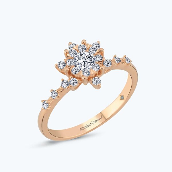 0.15 Karat Pırlanta Lotus Çiçeği Yüzük