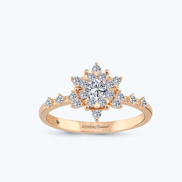 0.15 Karat Pırlanta Lotus Çiçeği Yüzük