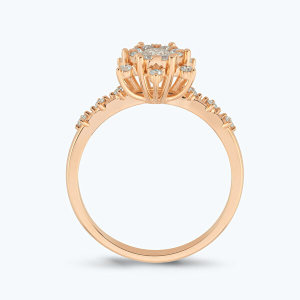 0.15 Karat Pırlanta Lotus Çiçeği Yüzük