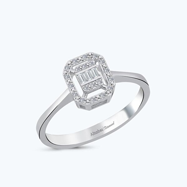 0.10 Karat Pırlanta Baget Yüzük