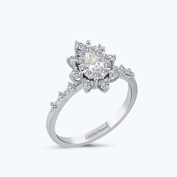 0.20 Karat Pırlanta Lotus Çiçeği Yüzük