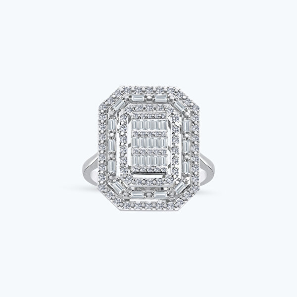 0.63 Karat Pırlanta Baget Yüzük