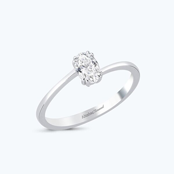 0.30 Karat Pırlanta Oval Tektaş Yüzük