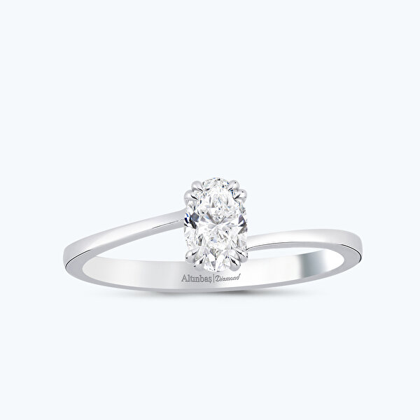 0.30 Karat Pırlanta Oval Tektaş Yüzük